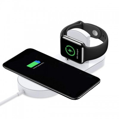 2 In 1 Qi Wireless Charger For iPhone XS Max XR X 8 Plus for Apple Watch 2 3 4 10W Fast Charging For Samsung S9 S8 Note 9 8